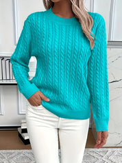 Lotte Andersen | Cable-Strikket Sweater med Rund Hals