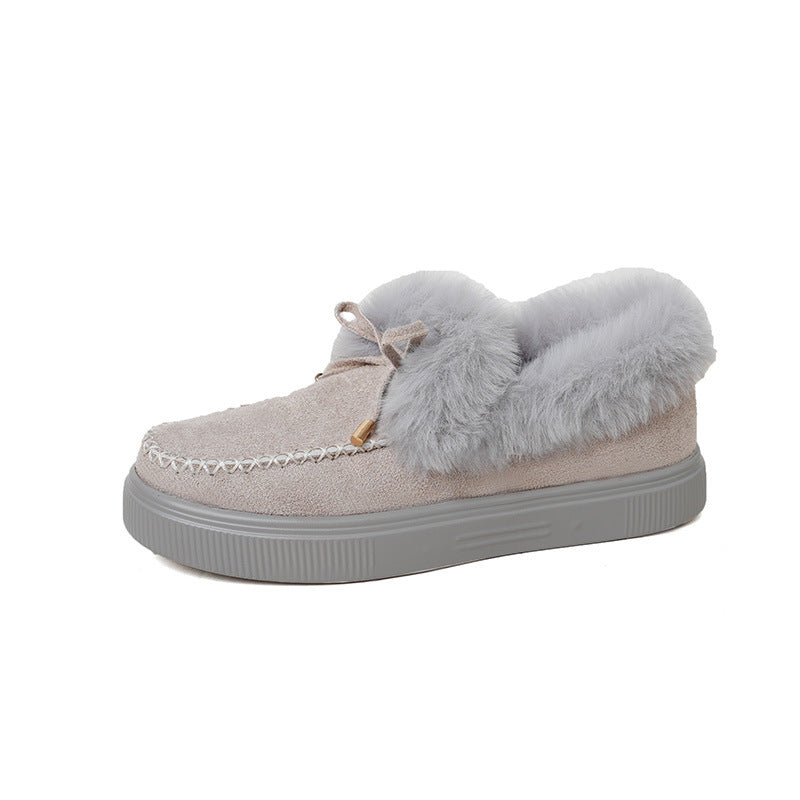 Mille Kjær | Fluffy plys-slippers med skindkant til kvinder