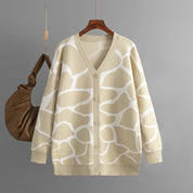 Rikke Overgaard | Jacquard-Strickjacke mit grafischem Muster in Oversize-Passform