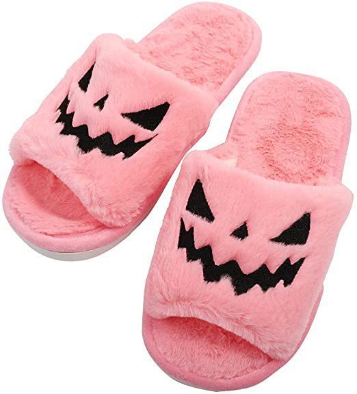 Ghoulish Grin | Dýňové halloweenské pantofle pro ženy