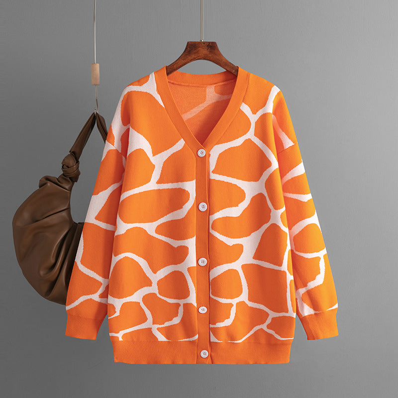 Rikke Overgaard | Jacquard-Strickjacke mit grafischem Muster in Oversize-Passform
