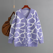 Rikke Overgaard | Jacquard-Strickjacke mit grafischem Muster in Oversize-Passform