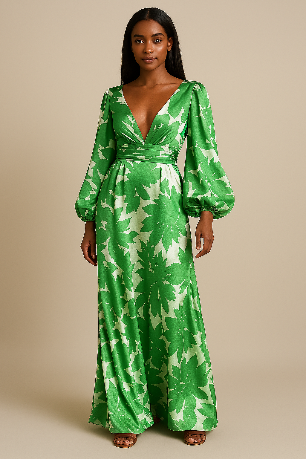 Amélie Laurent | Midi sommerkjole i viskose med elegant print