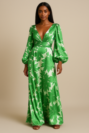 Amélie Laurent | Midi sommerkjole i viskose med elegant print