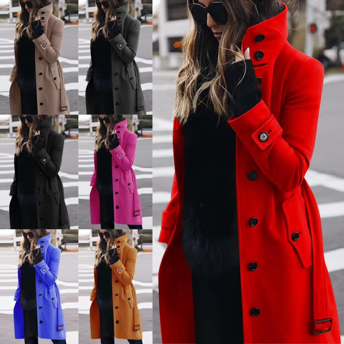 Marie Olsen | Long wool coat with belt detail for women