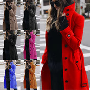 Marie Olsen | Long wool coat with belt detail for women