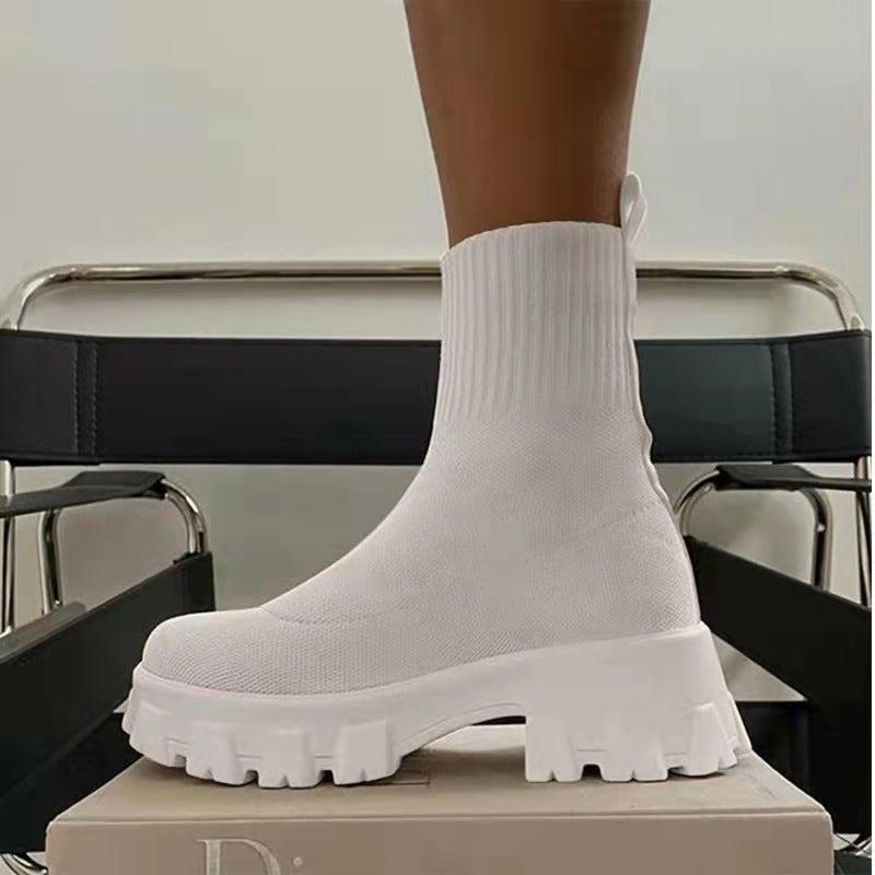 Mathilde Sørensen | Støvler i Strikket Sock-Design med Chunky Sål