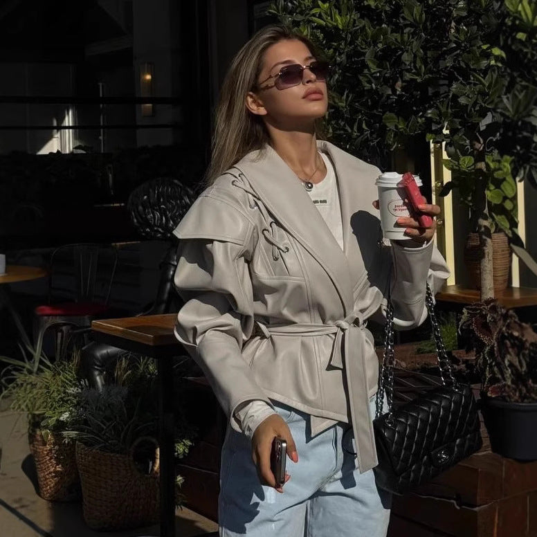 Rikke Petersen | Retro kožená bunda v oversize střihu