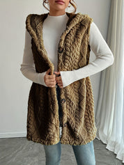 Emilie Rasmussen | Teddy-Strickweste mit Kapuze für Damen