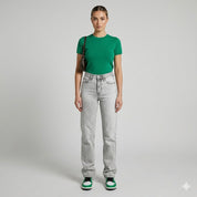 Adriana Sorensen | Højtaljede straight-leg jeans i lys vask