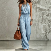 Stine Pedersen | Halterneck jumpsuit med vide ben til kvinder