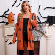 Dámský halloweenský kardigan Haunted Manor | s dýní