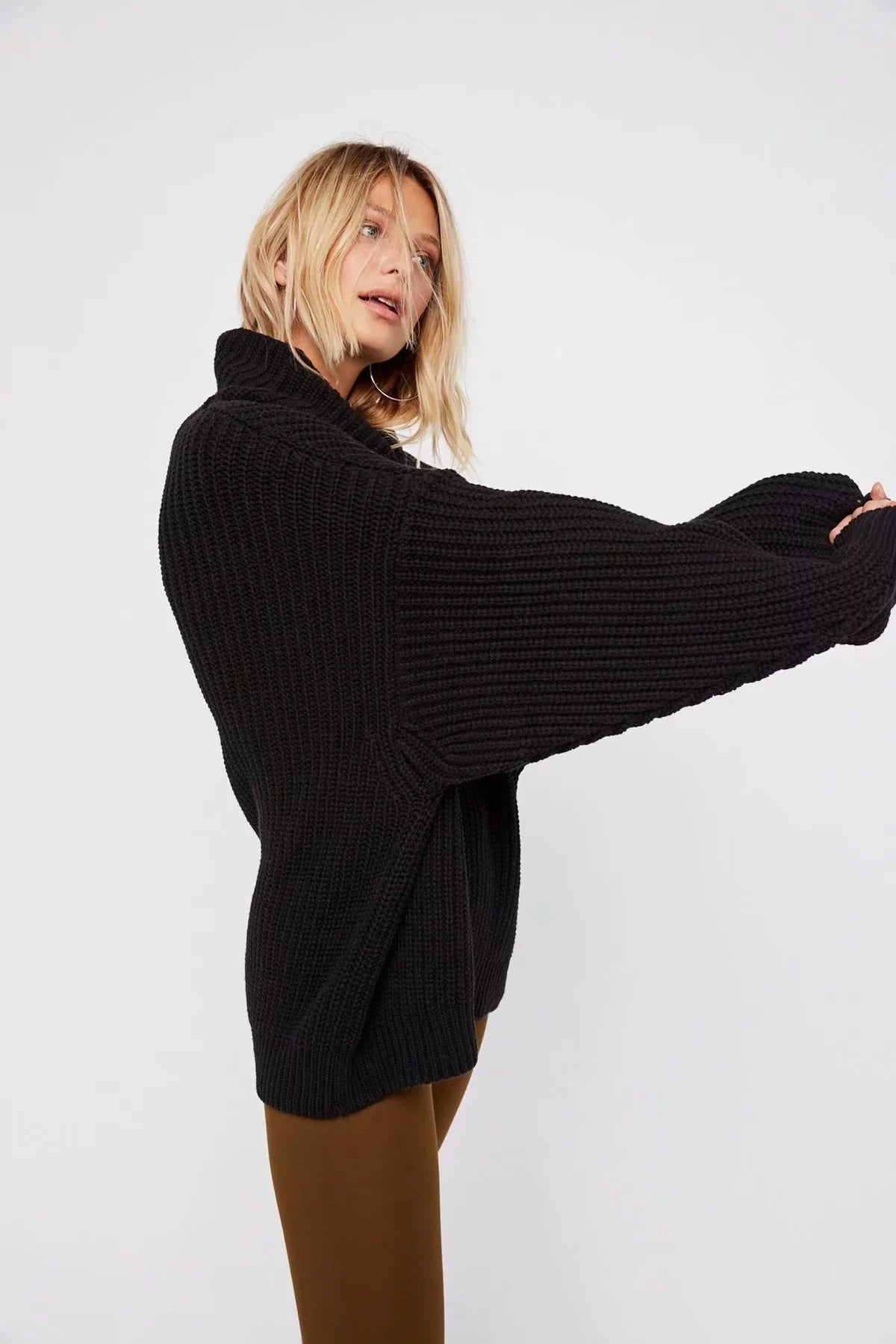 Sanne Dam | Oversize-Strickbluse mit Rollkragen