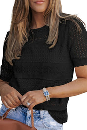Elodie Laurent | Let strikbluse med elegant mønster