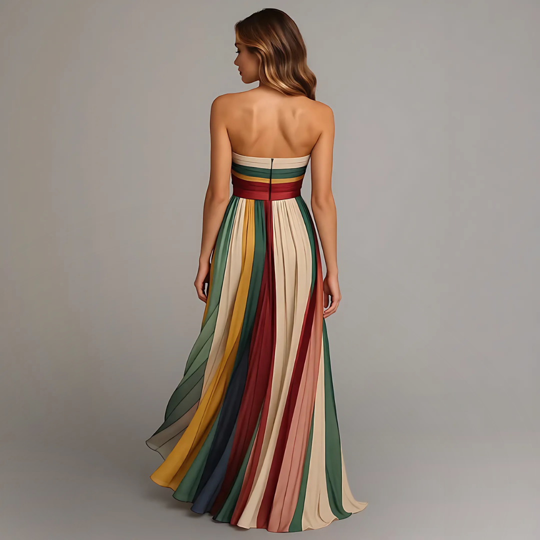 Venetia Ashcroft | Maxi-kjole med farvestriberned design