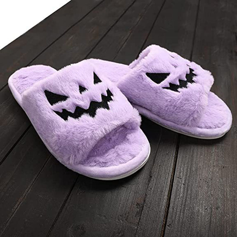 Ghoulish Grin | Dýňové halloweenské pantofle pro ženy
