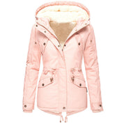 Karen Jensen | Quilted parka jacket with hood in army green