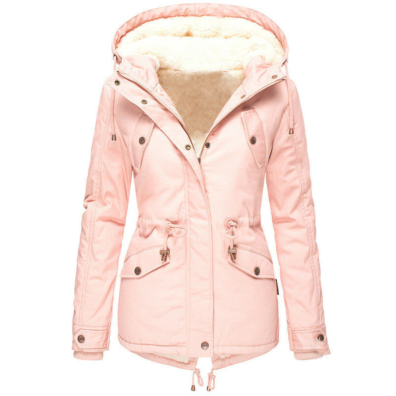 Karen Jensen | Quilted parka jacket with hood in army green