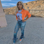 Louise Krogh | Cropped Denimjakke med Statement-knapper