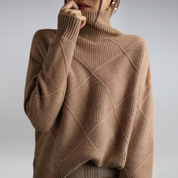 Sienna Malmström | Blød Cashmere Rullekravesweater i Beige