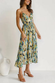 Camille Rousseau | Midi-sommerkjole med farverigt print