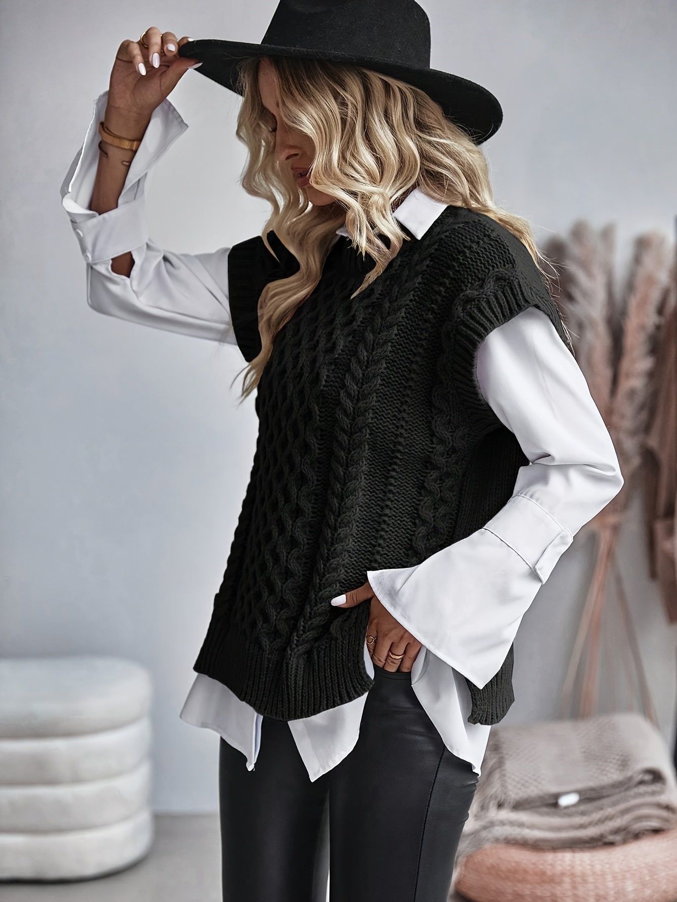Pernille Jørgensen | Cable-Knit Sweater Vests in Beige