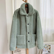 Anna Solberg | Teddy-frakke i pink shearling-look