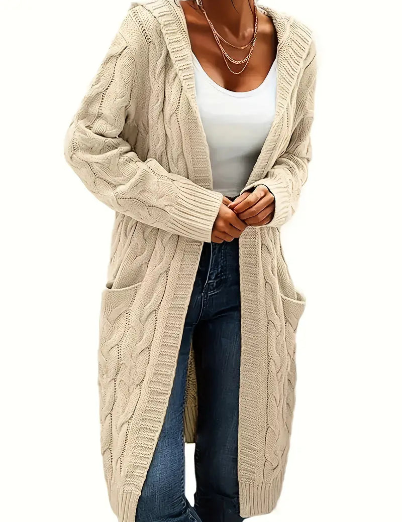Rosina Alberti | Langarmet strikket cardigan med lommer i bordeaux