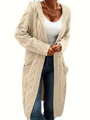 Rosina Alberti | Langarmet strikket cardigan med lommer i bordeaux