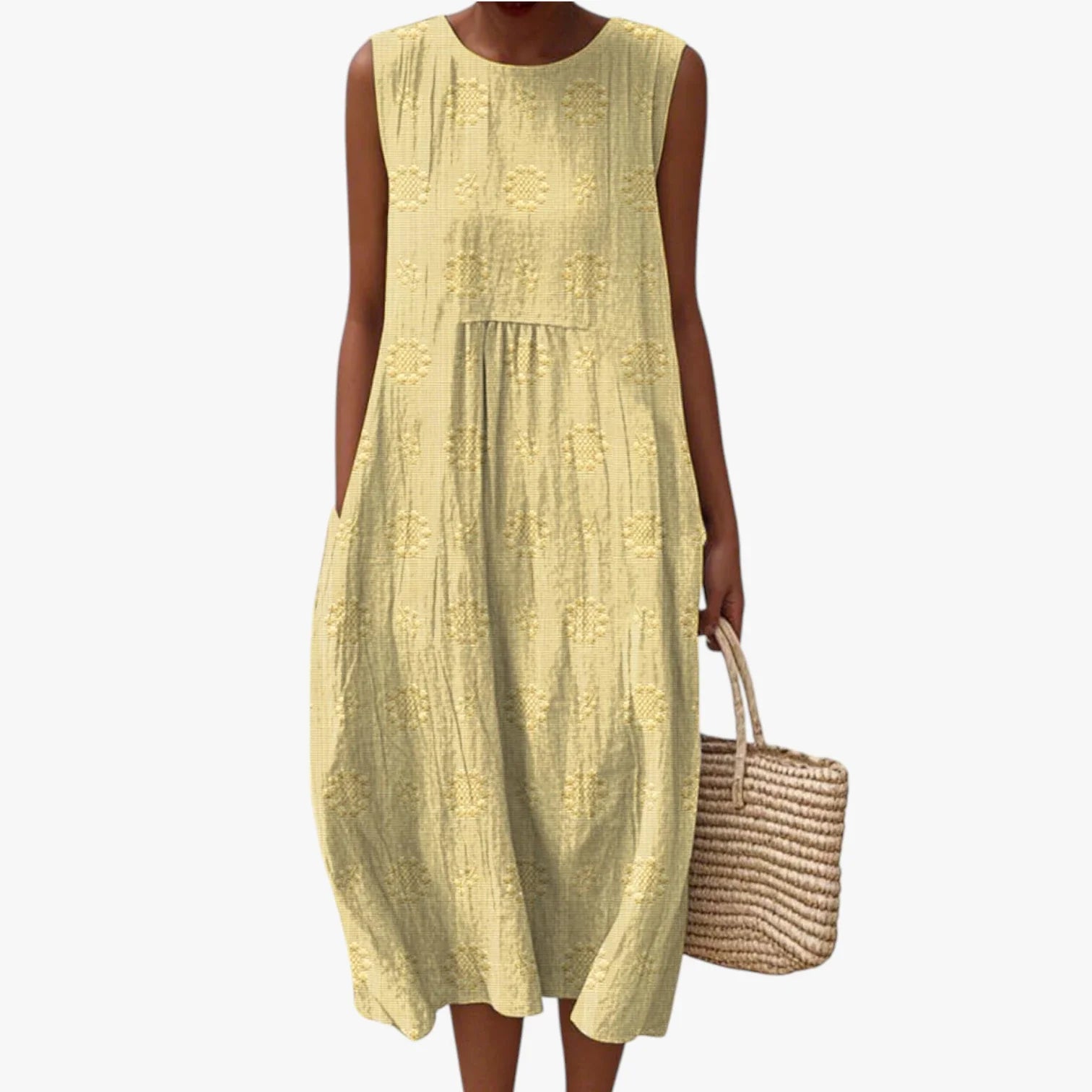 Rikke Larsen | Ärmelloses, geblümtes Midikleid für Damen den Sommer