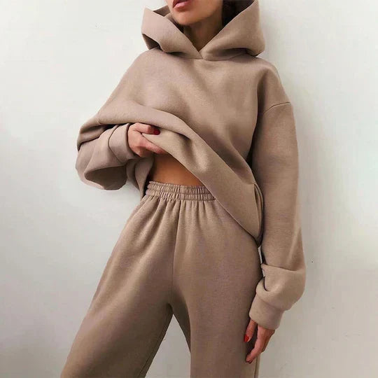 Lena Holst | Cropped Hoodie Set in Black for Women