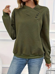 Gitte Lykke | Sweatshirt mit asymmetrischem Knopfdetail