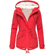 Karen Jensen | Quilted parka jacket with hood in army green