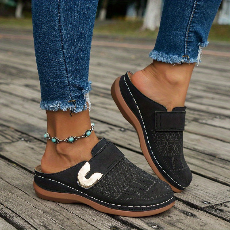 Francesca Lombardi | Sort Slip-On Mule med Blød Indersål