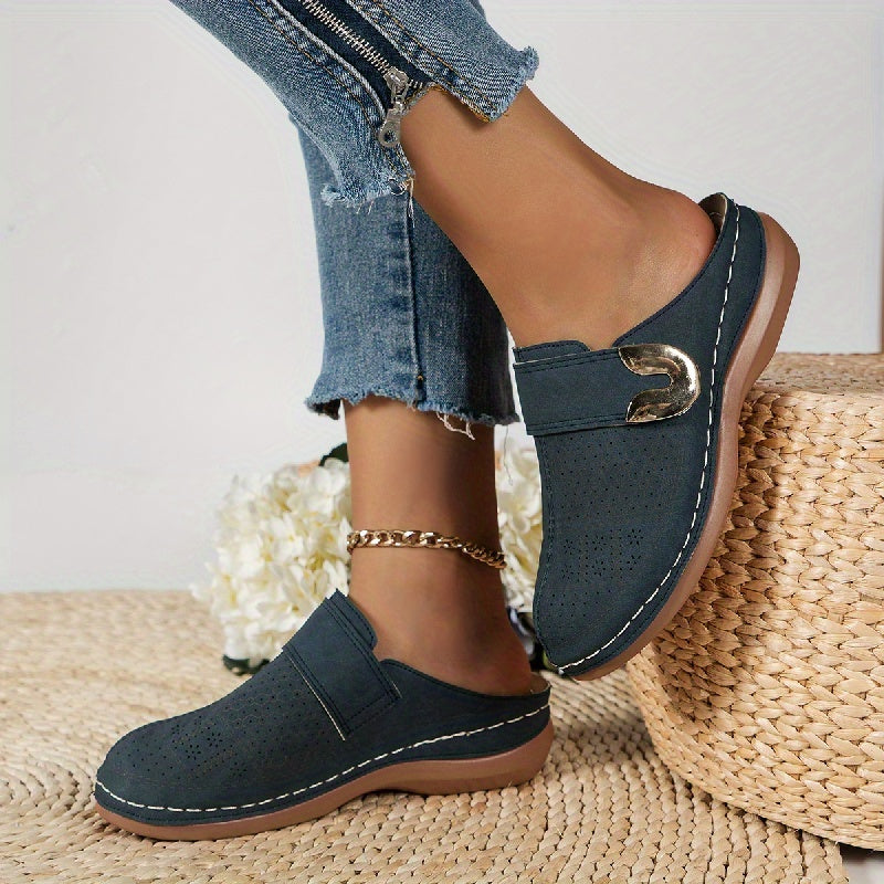 Francesca Lombardi | Sort Slip-On Mule med Blød Indersål