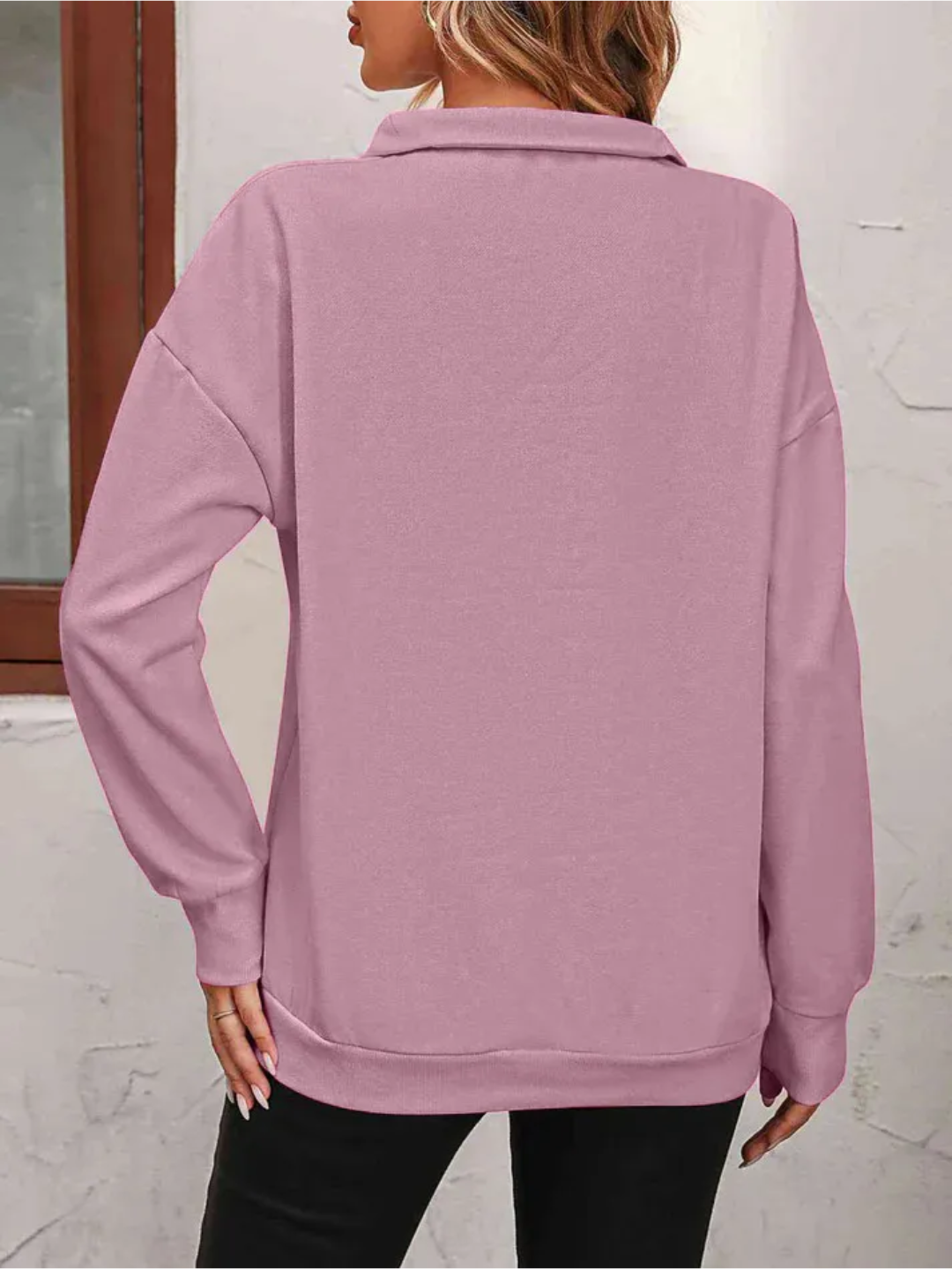Madeleine Larsson | Sweatshirt med lynlås og hængende skulder til kvinder