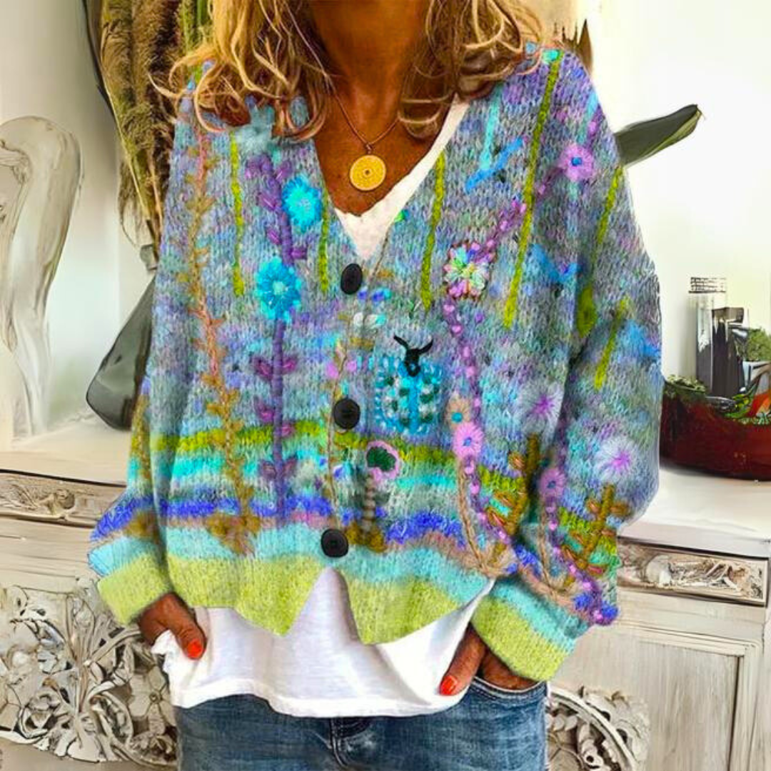 Isabella Moretti | Strikket sweater med boheme-inspireret mønster