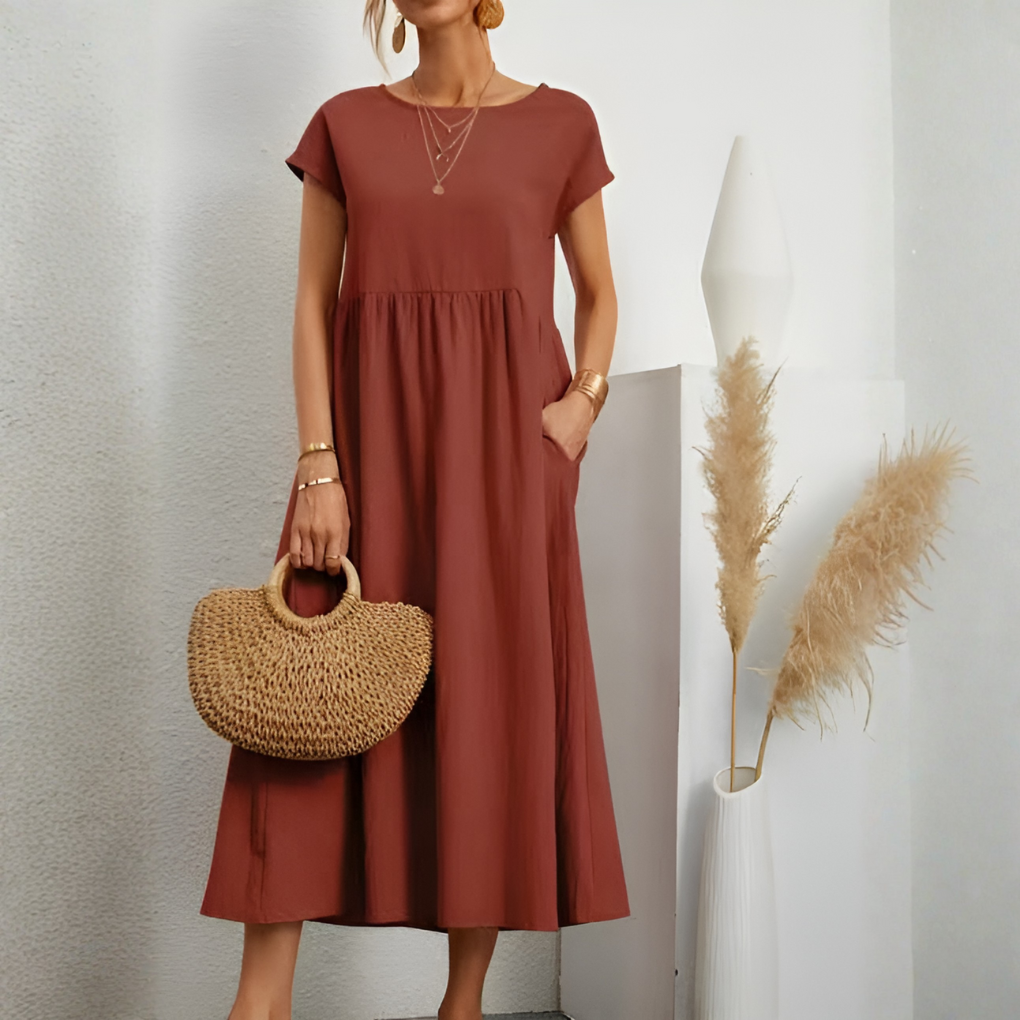Juliette Moreau | Patchwork luksus midi kjole