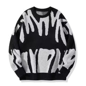 Oskar Lindgren | Oversize-Strickpullover mit Graffiti-Print