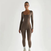 Natalie Rosewood | Langærmet Seamless Bodysuit i Charcoal