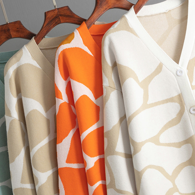 Rikke Overgaard | Jacquard-Strickjacke mit grafischem Muster in Oversize-Passform