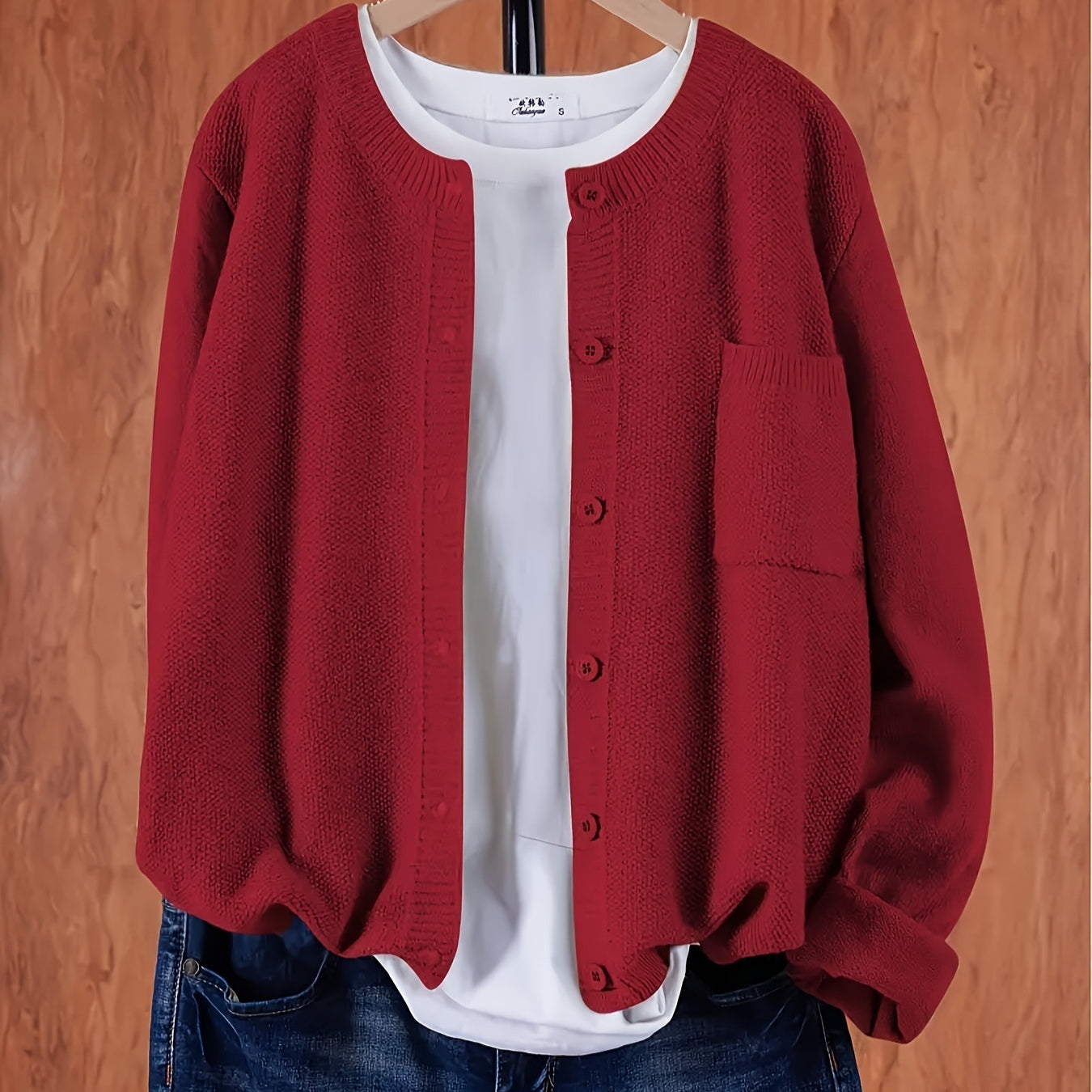 Thea Lundgren | Strikket cardigan i rosa med knapper