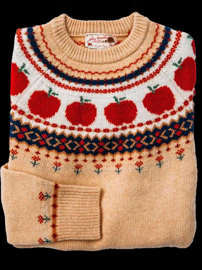 Karen Sørensen | Æble-strikket sweater med Fair Isle-mønster
