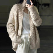 Maja Thomsen | Creamy knit cardigan with a high collar