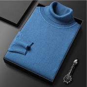 Nicolai Bergstrøm | Rollkragenpullover aus petrolblauem Strick
