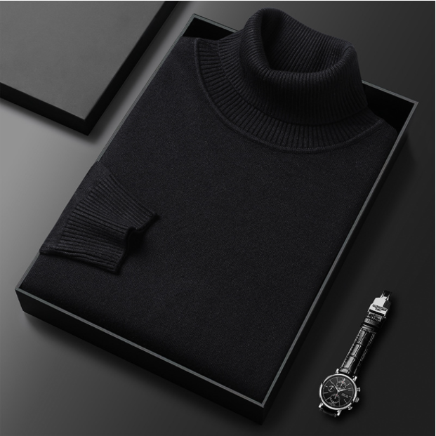 Nicolai Bergstrøm | Rollkragenpullover aus petrolblauem Strick