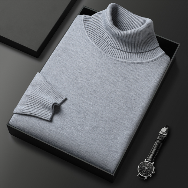 Nicolai Bergstrøm | Rollkragenpullover aus petrolblauem Strick