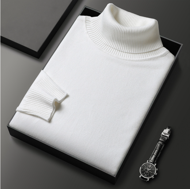 Nicolai Bergstrøm | Rollkragenpullover aus petrolblauem Strick