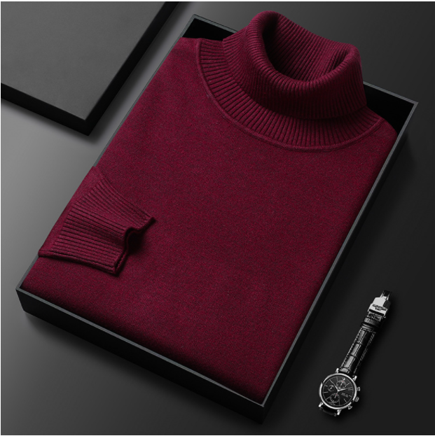 Nicolai Bergstrøm | Rollkragenpullover aus petrolblauem Strick