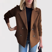 Rosanna Kåre | Dobbeltknappet Blazer med Strikkede Ærmer